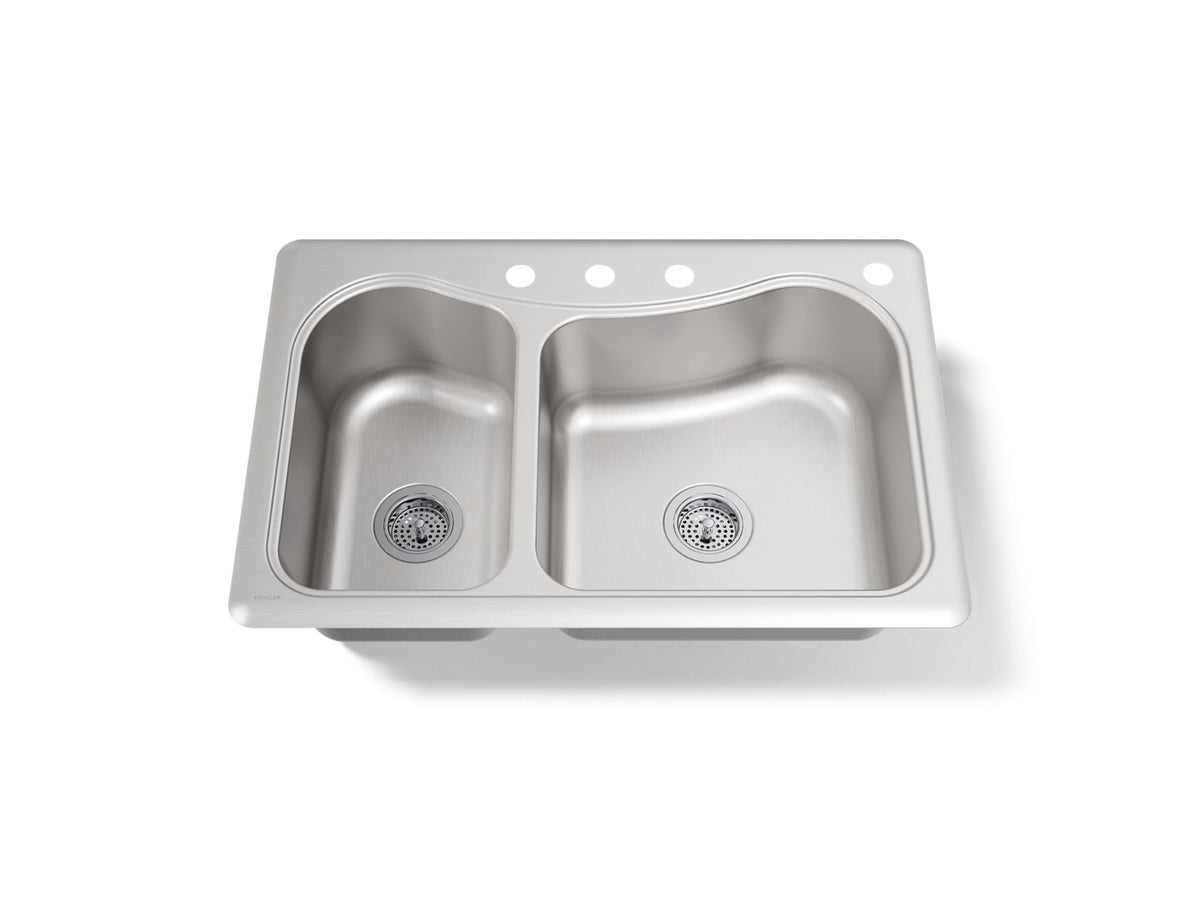 STACCATO 33X22 LRG/MED SS SINK 4-HOLE