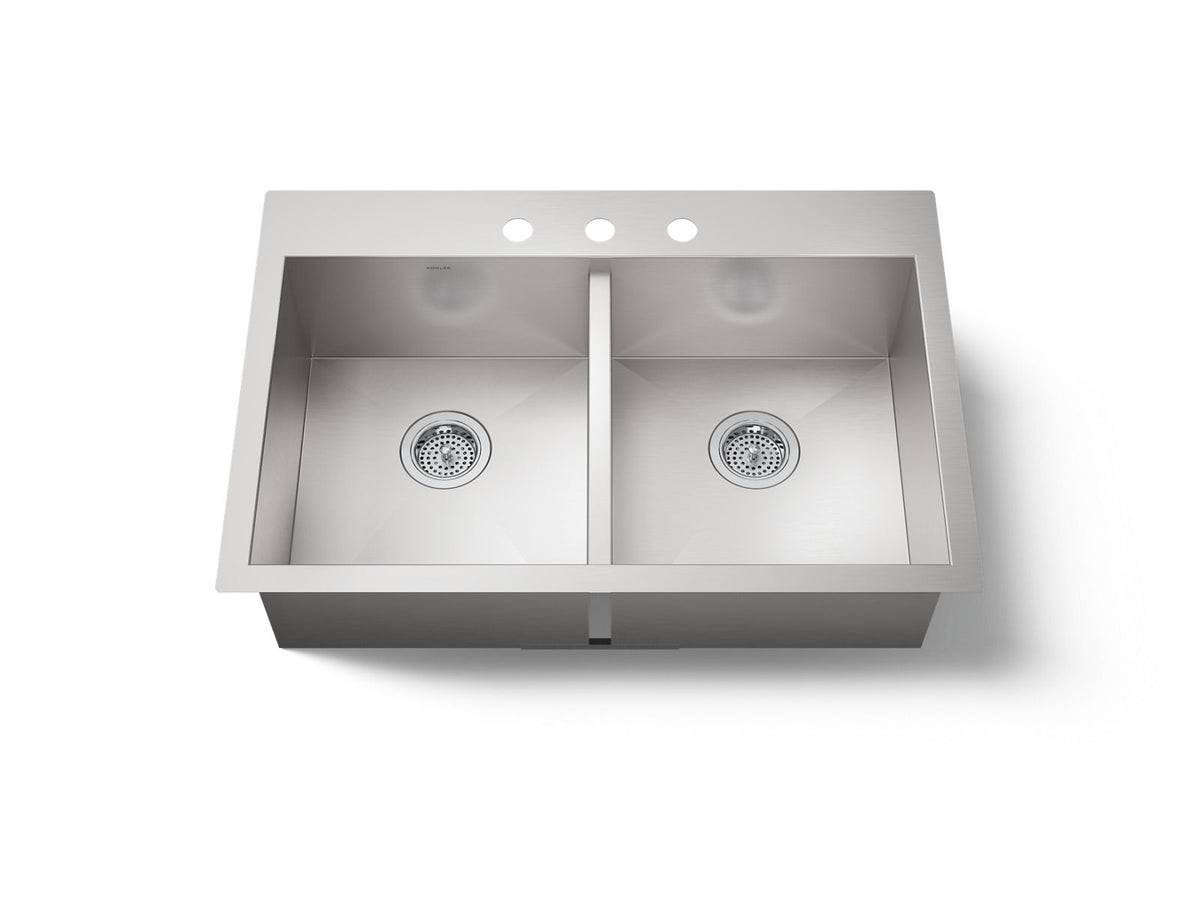VAULT DOUBLE EQUAL SINK, 3-HOLE