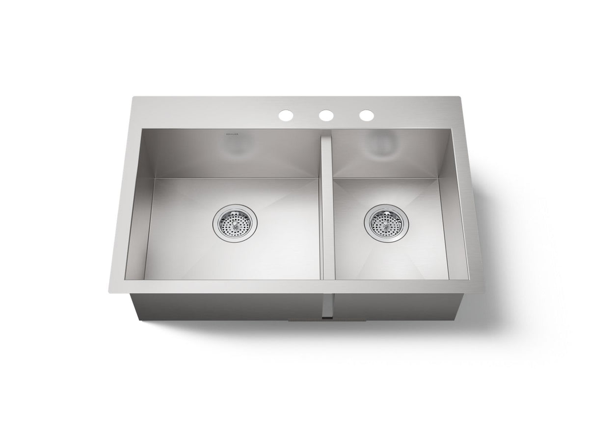VAULT OFFSET SINK, 3-HOLE