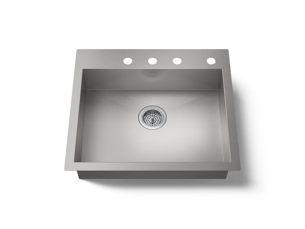 VAULT SINGLE BASIN SINK, 4-HOLE