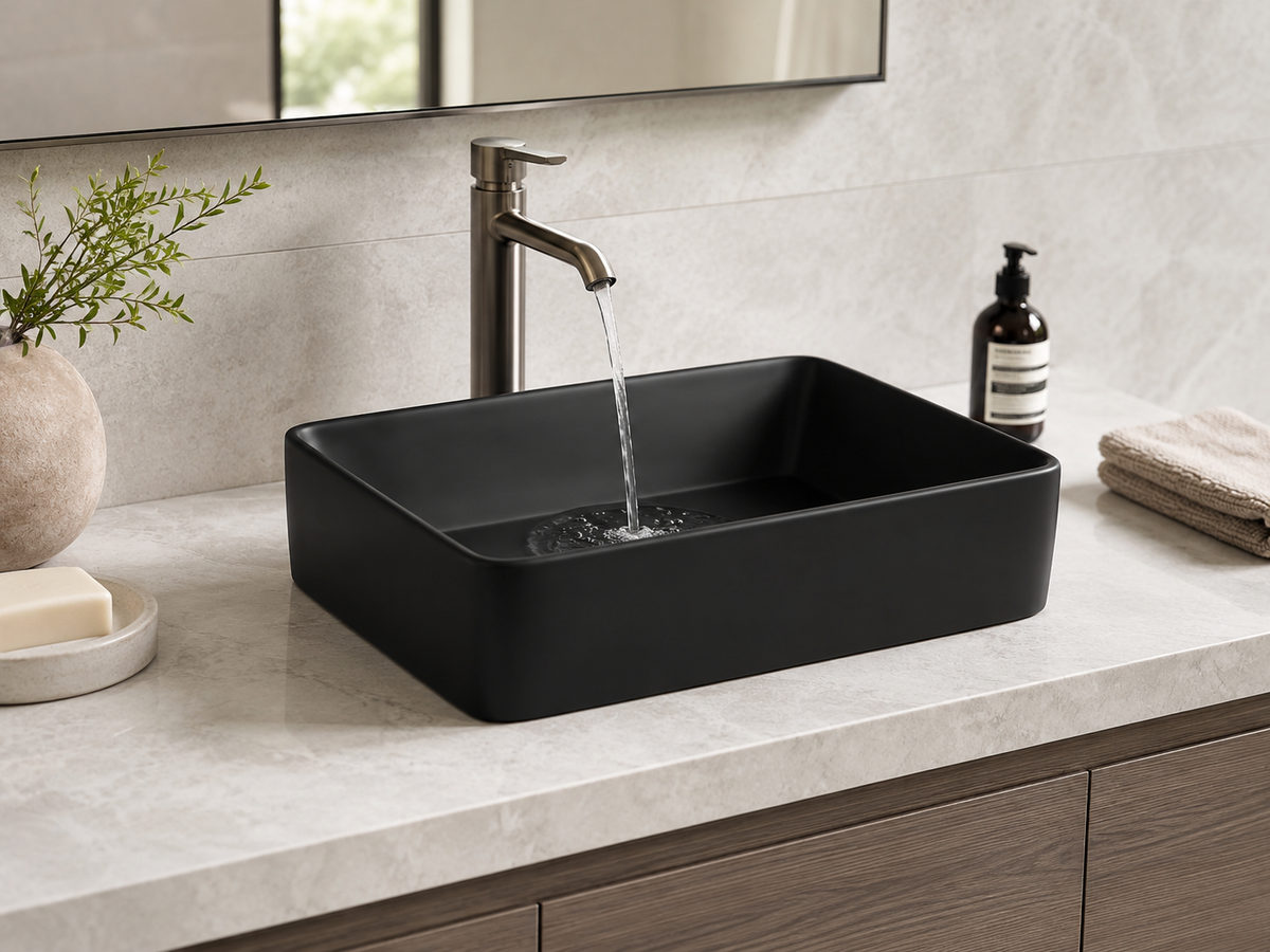 19" Rectangular Vessel Bathroom Sink
