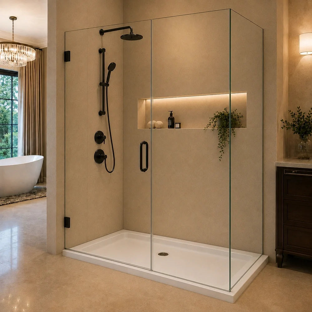 42" X 36" Double Threshold Showerbase Center Drain