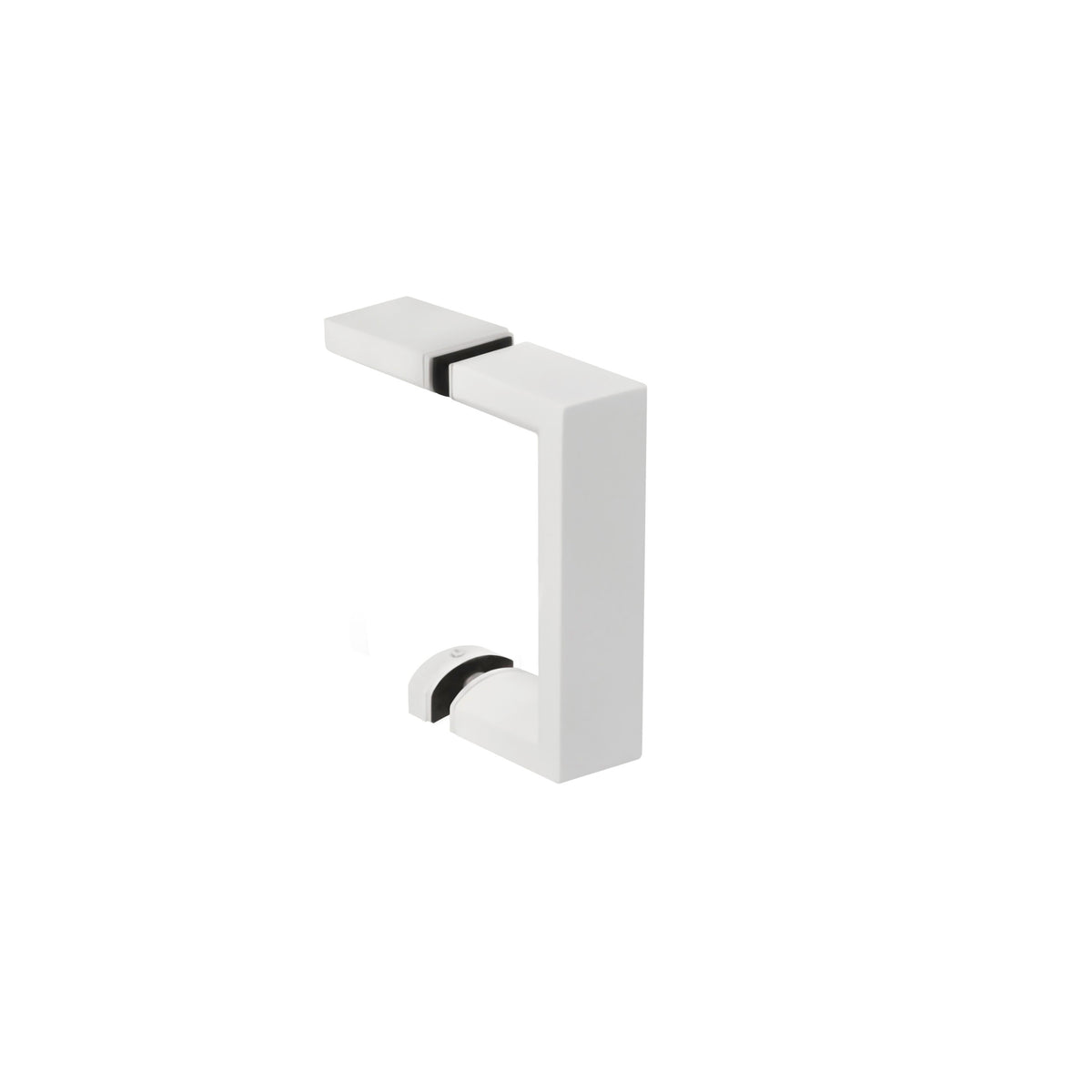 'U' Shape - Glass Door Handle Set - Towel Bar + Pull Knob - White