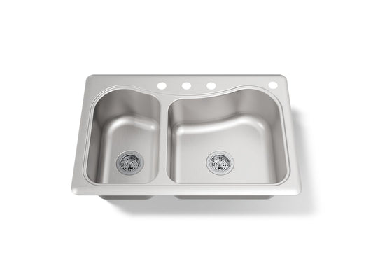 STACCATO 33X22 LRG/MED SS SINK 4-HOLE