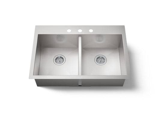 VAULT DOUBLE EQUAL SINK, 3-HOLE