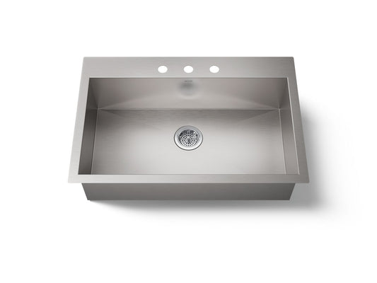 VAULT LARGE SINGLE BASIN SINK, 3-HOLE
