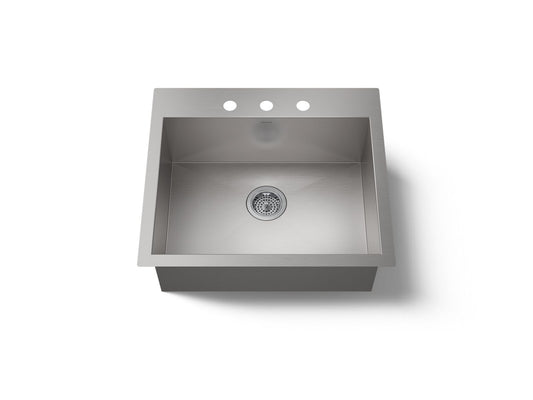 VAULT SINGLE BASIN SINK, 3-HOLE