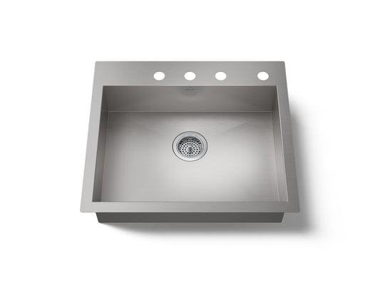 VAULT SINGLE BASIN SINK, 4 HOLE