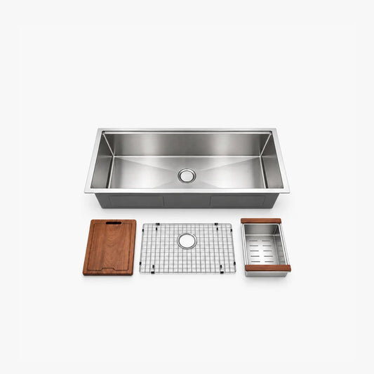 42" Undermount Single Bowl Workstation Kitchen Sink