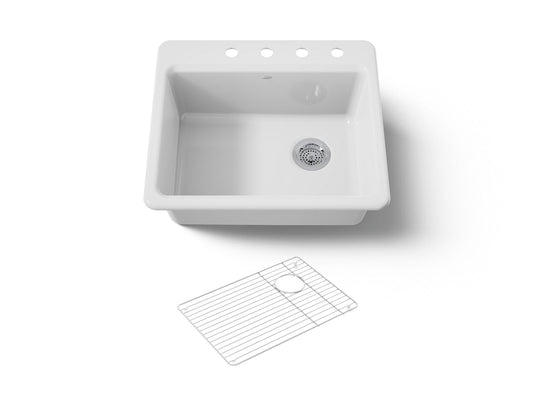 RIVERBY SINK, SINGLE, SR, 4-HOLE