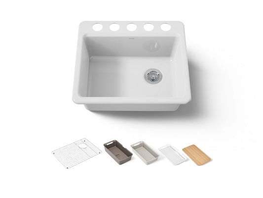 RIVERBY SINK, SINGLE, UC, 5U-HOLE