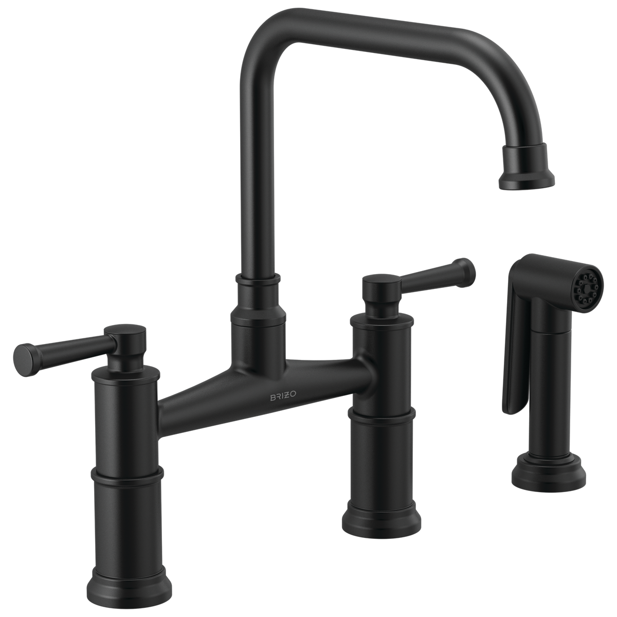 TWO HANDLE BRIDGE KITCHEN FAUCET WITH SPRAY