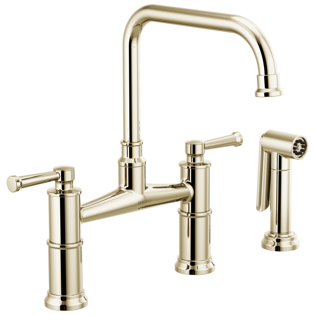 TWO HANDLE BRIDGE KITCHEN FAUCET WITH SPRAY