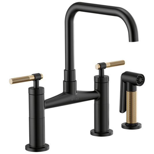SQUARE SPOUT BRIDGE, KNURLED HANDLE