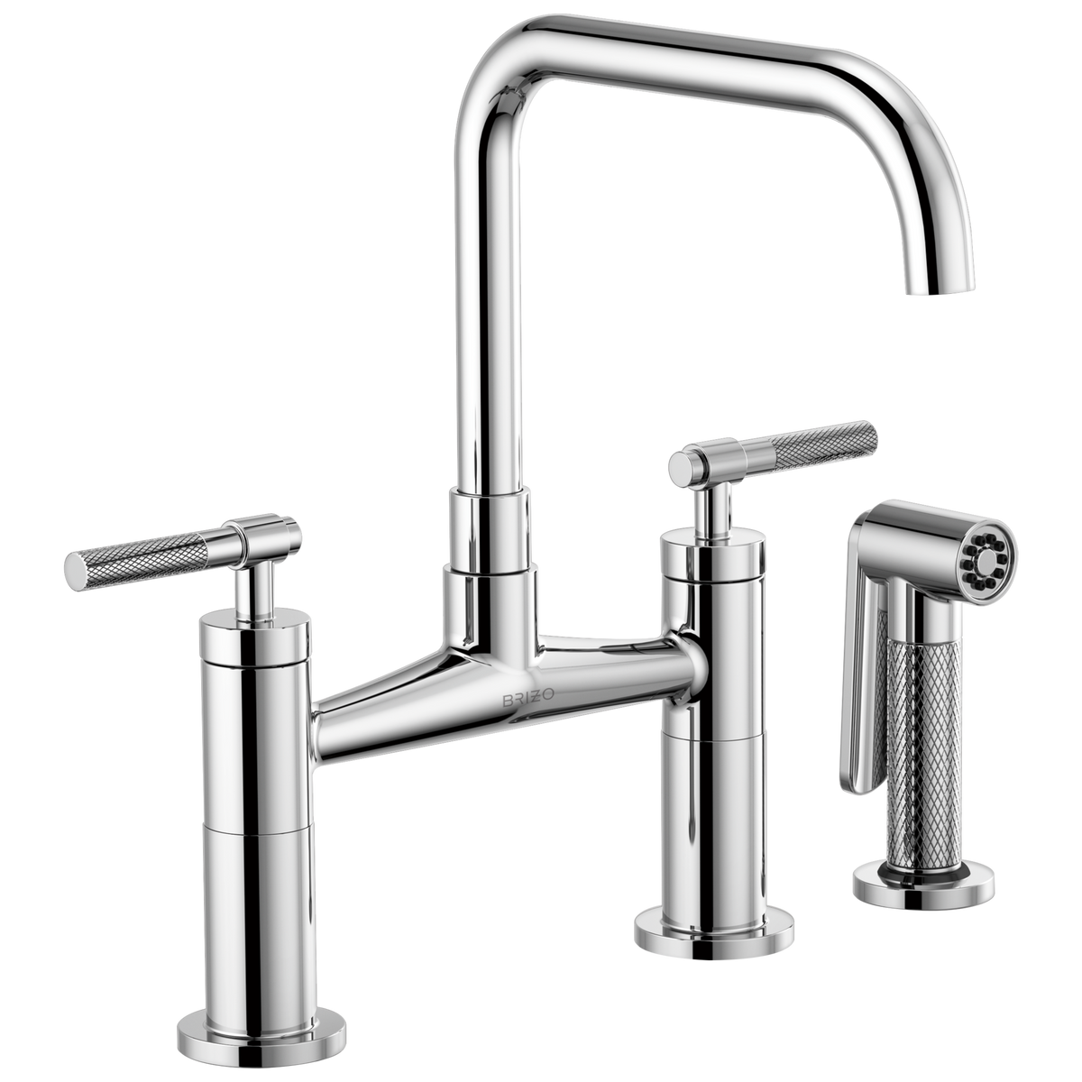 SQUARE SPOUT BRIDGE, KNURLED HANDLE