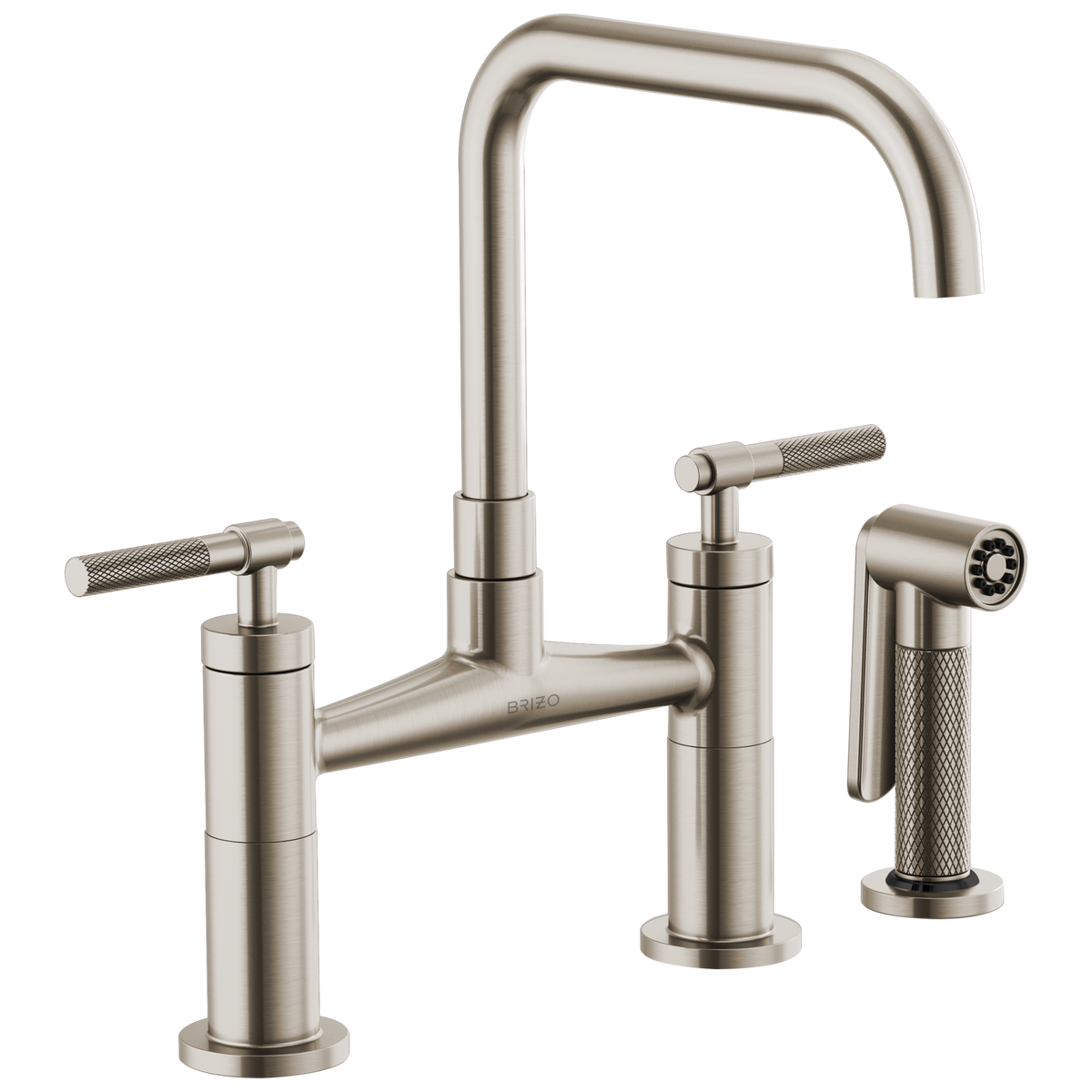 SQUARE SPOUT BRIDGE, KNURLED HANDLE