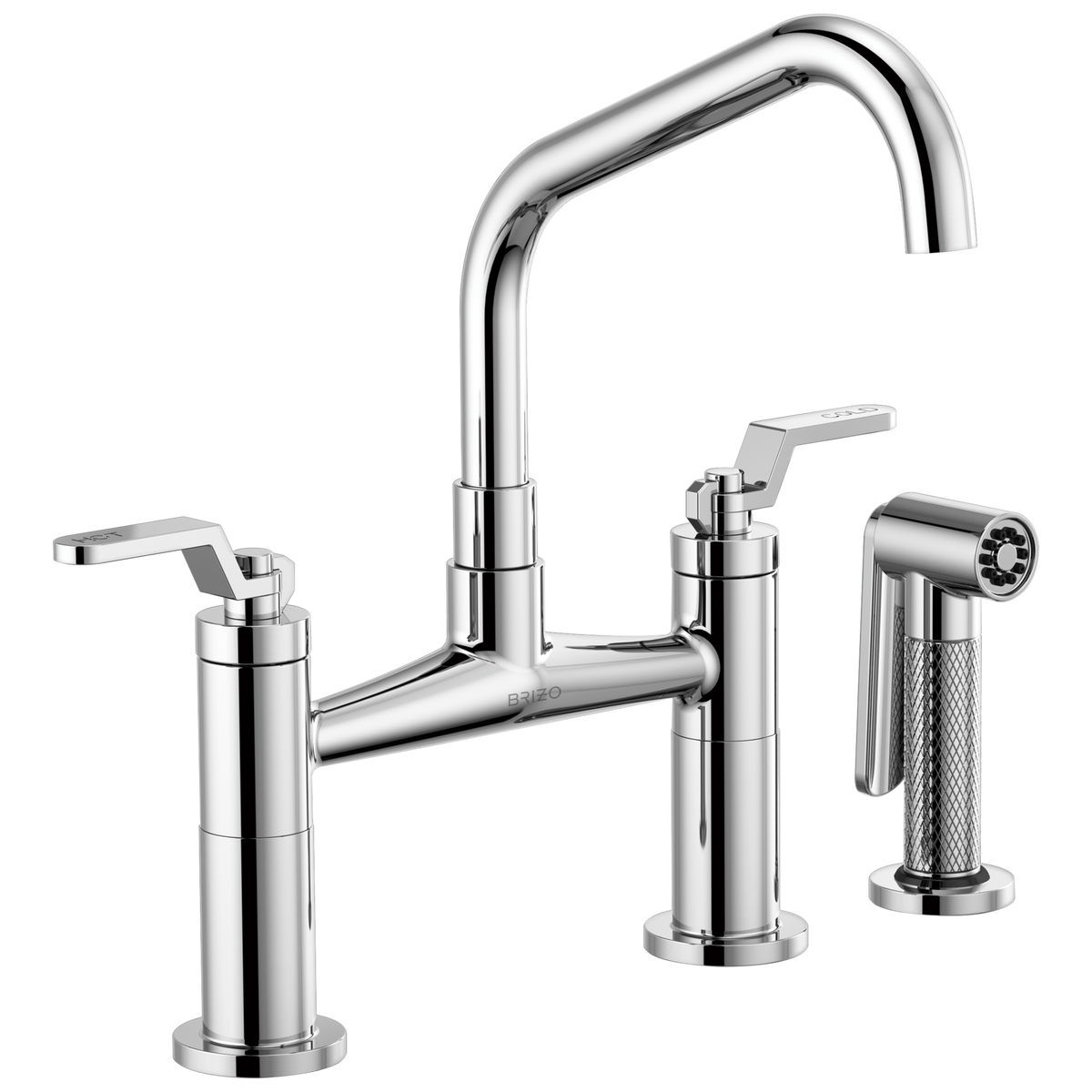 ANGLED SPOUT BRIDGE, INDUSTRIAL HANDLE