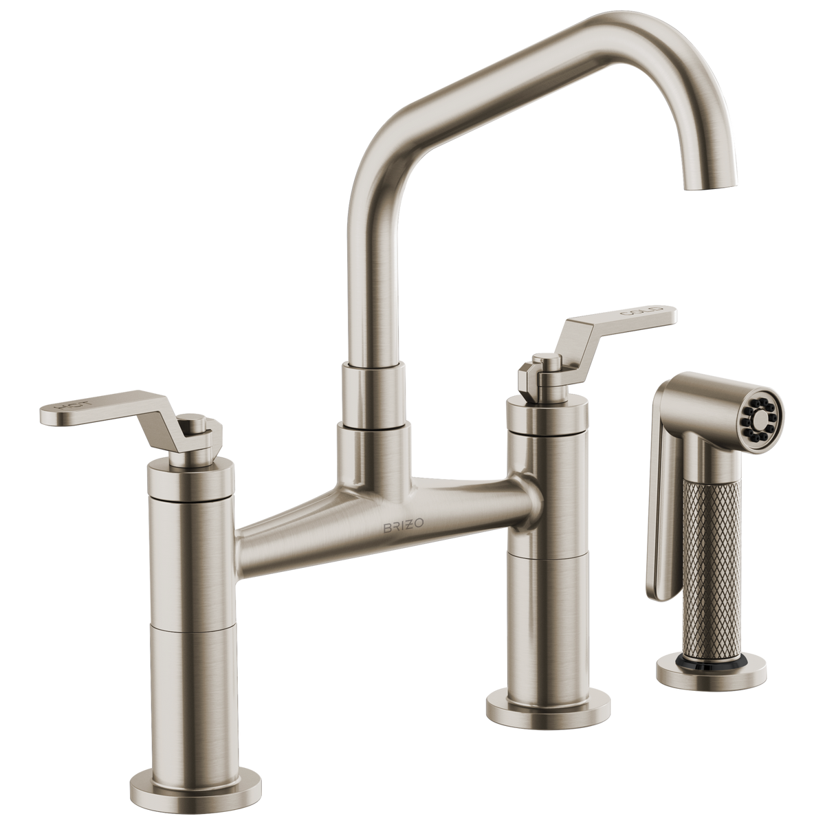 ANGLED SPOUT BRIDGE, INDUSTRIAL HANDLE
