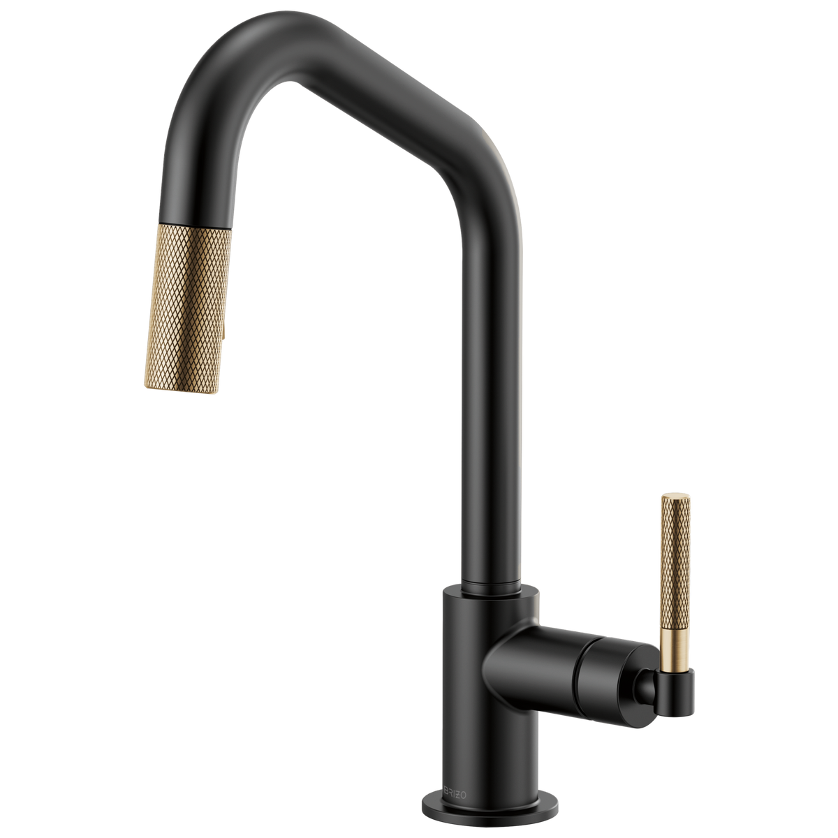 ANGLED SPOUT PULL-DOWN, KNURLED HANDLE