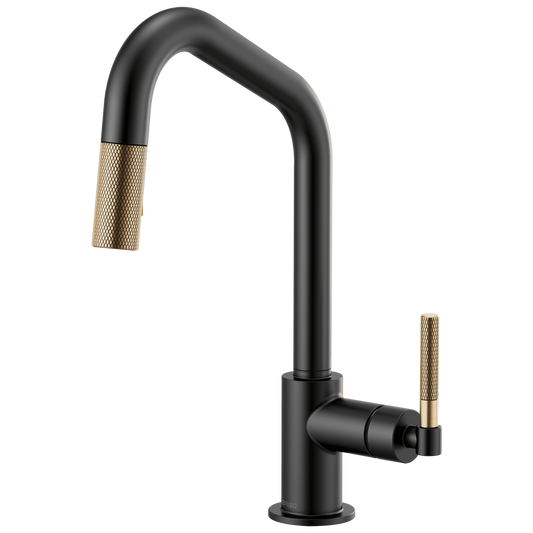 ANGLED SPOUT PULL-DOWN, KNURLED HANDLE