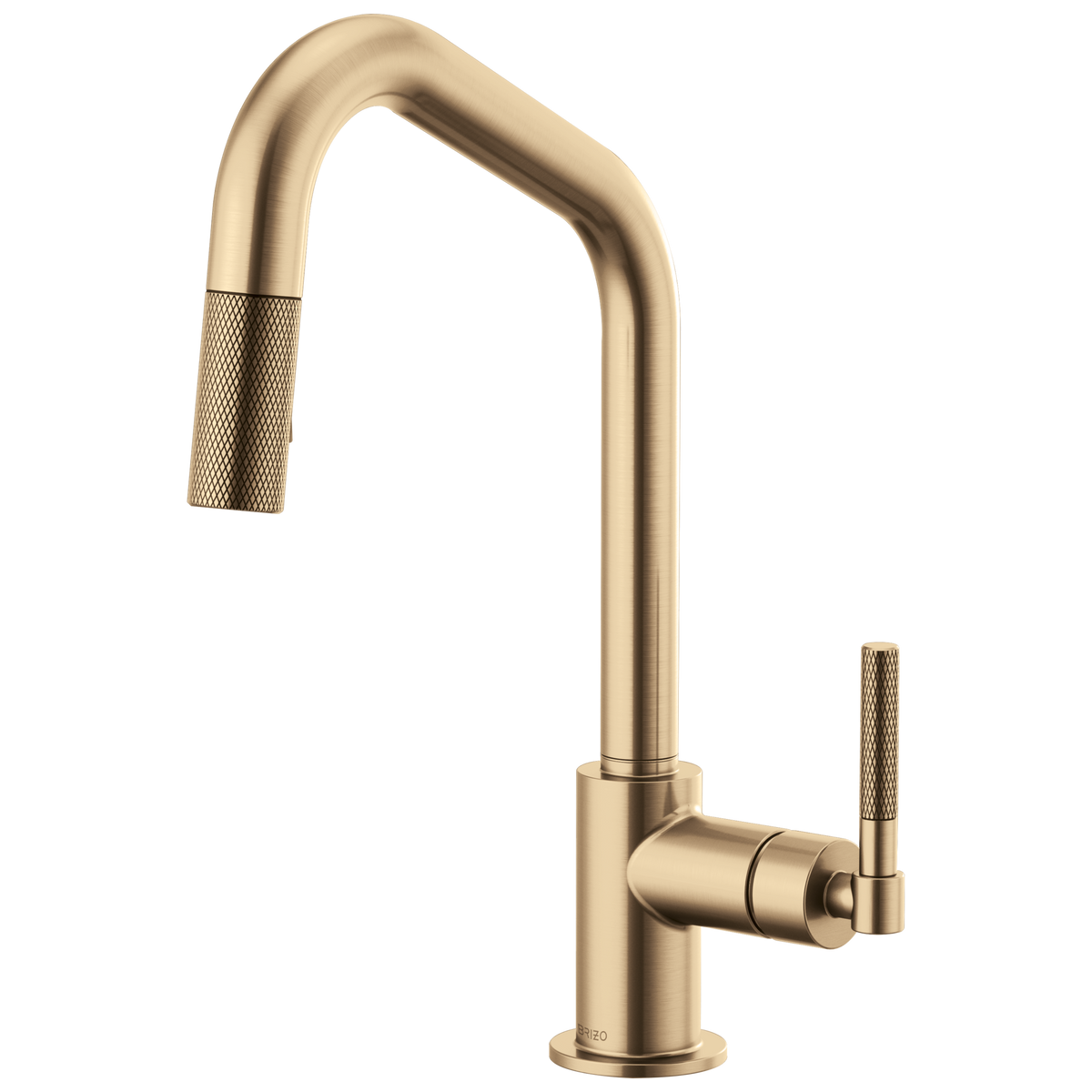 ANGLED SPOUT PULL-DOWN, KNURLED HANDLE