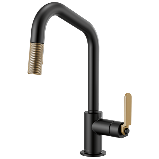 ANGLED SPOUT PULL-DOWN, INDUSTRIAL HANDLE