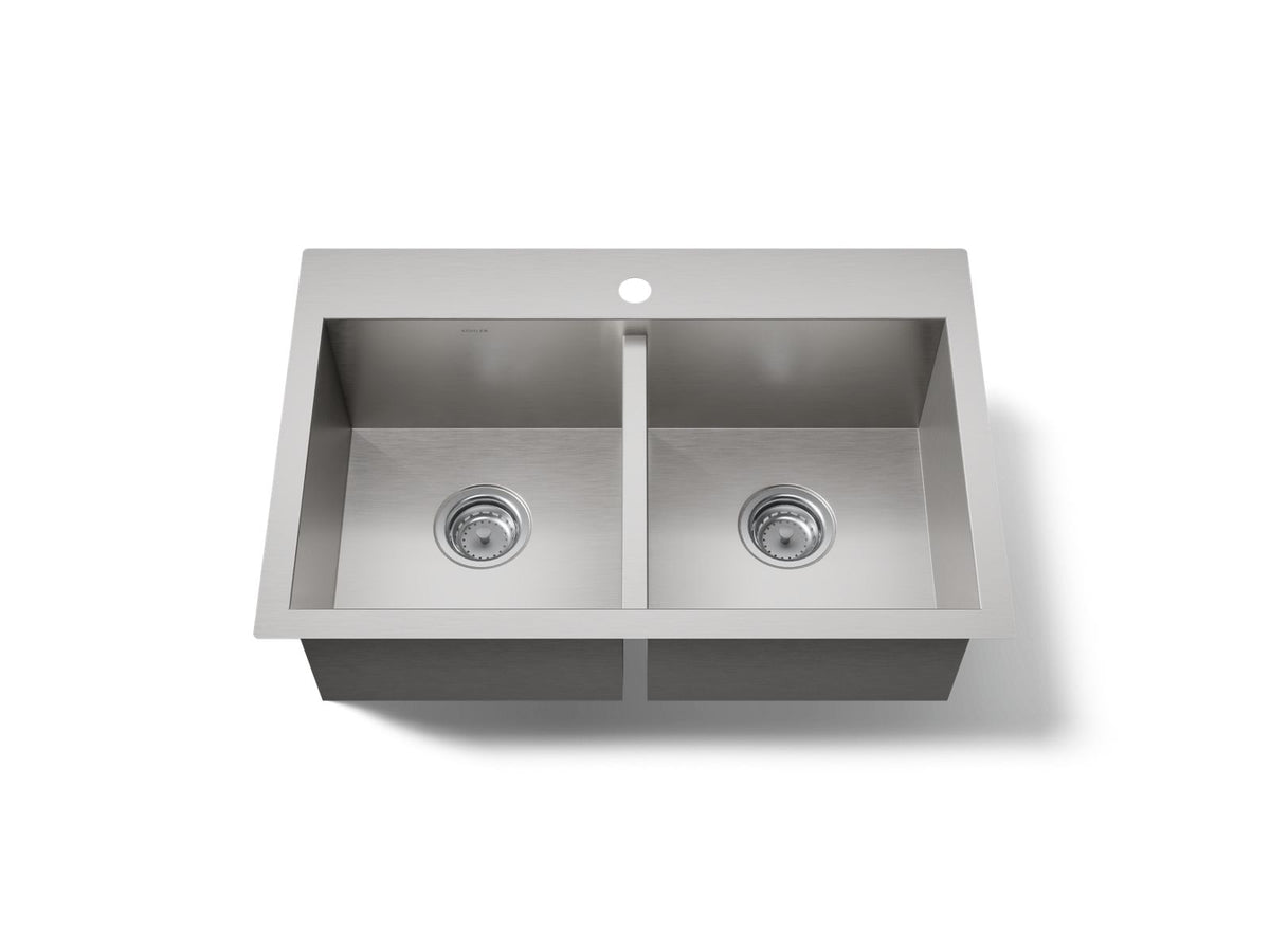 VAULT 30.5 DOUBLE EQUAL SINK, 1-HOLE
