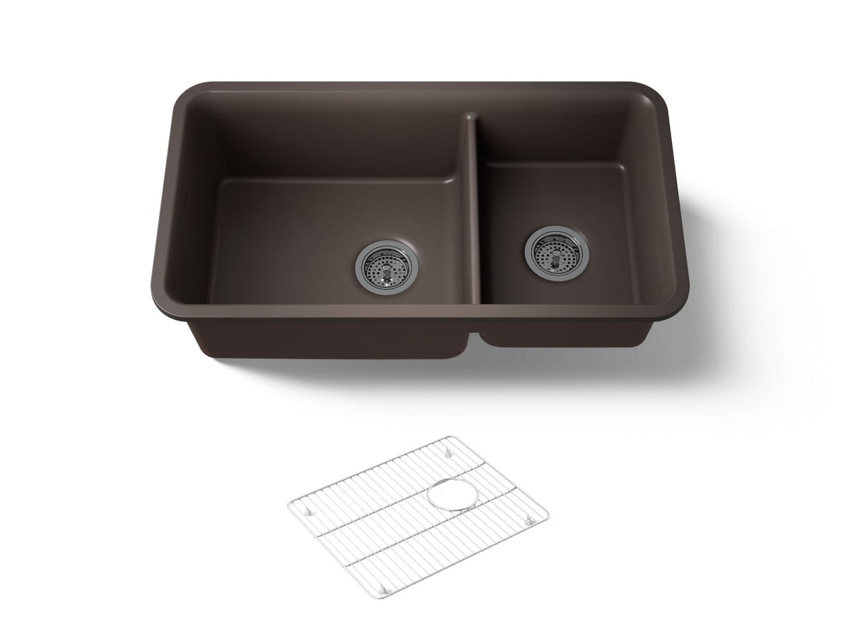 CAIRN UNDERMOUNT OFFSET SINK W/RACK