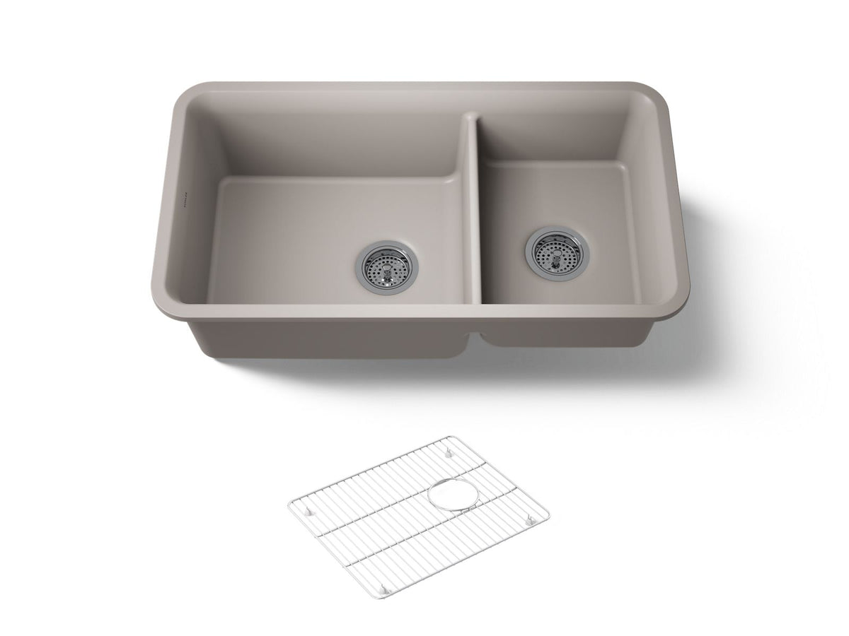CAIRN UNDERMOUNT OFFSET SINK W/RACK