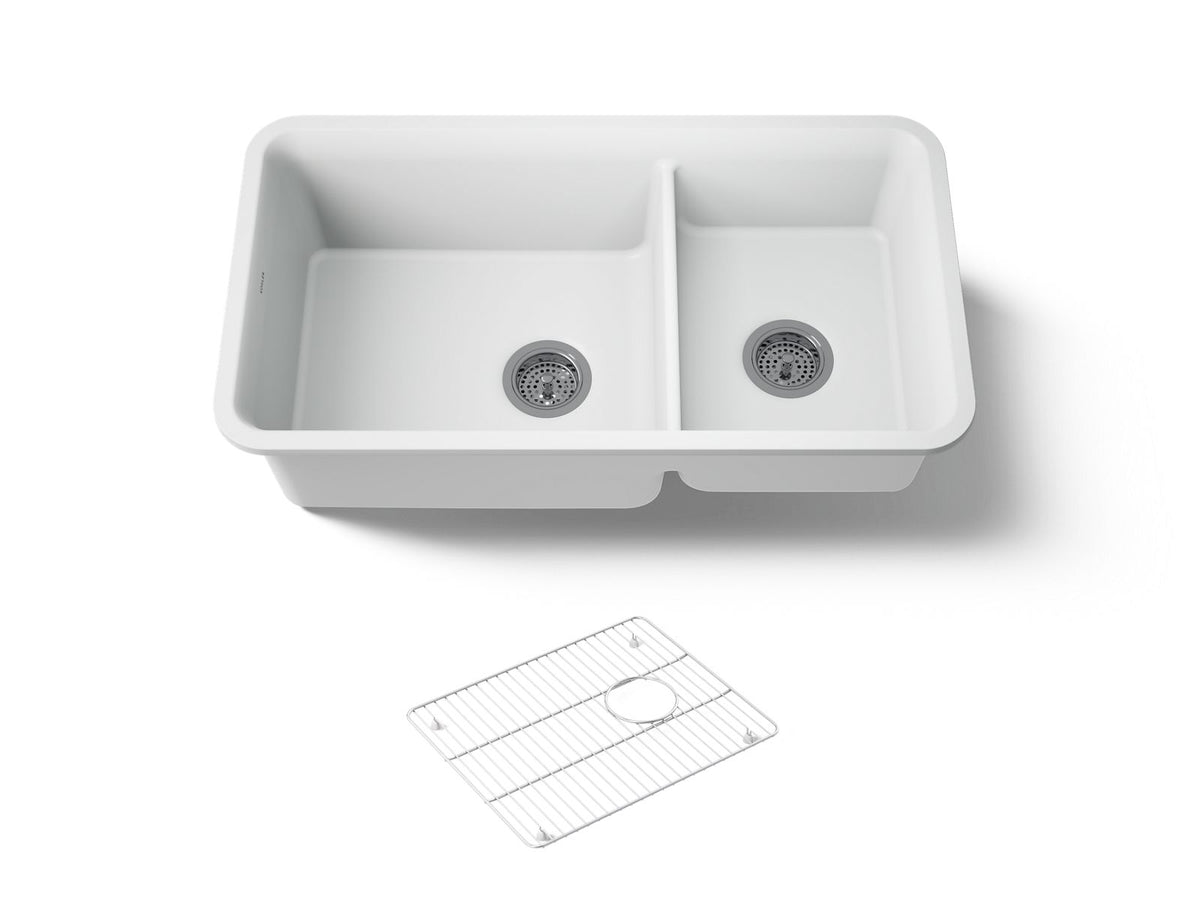 CAIRN UNDERMOUNT OFFSET SINK W/RACK
