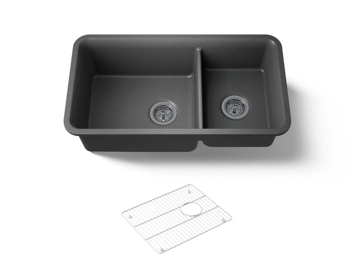 CAIRN UNDERMOUNT OFFSET SINK W/RACK