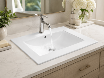 24" Rectangular Drop In Bathroom Sink