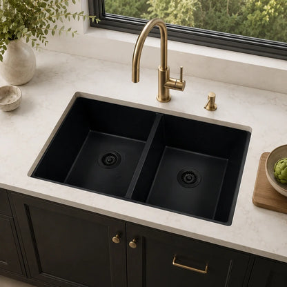 32" Undermount Double Bowl Kitchen Sink
