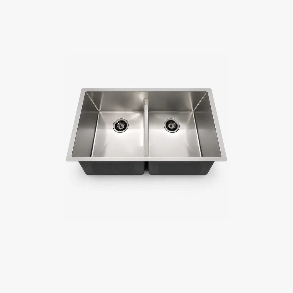 32" Low Divide Undermount Double Bowl Kitchen Sink