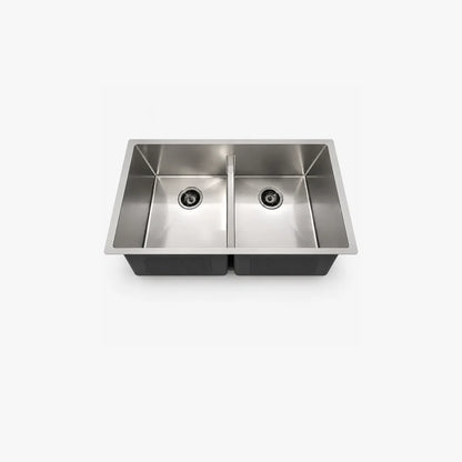32" Low Divide Undermount Double Bowl Kitchen Sink