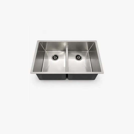 32" Low Divide Undermount Double Bowl Kitchen Sink
