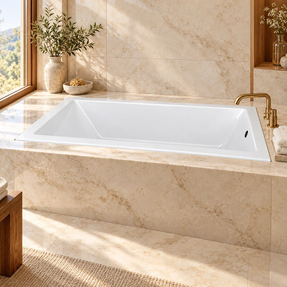 60" X 36" Rectangular Drop-In Bathtub
