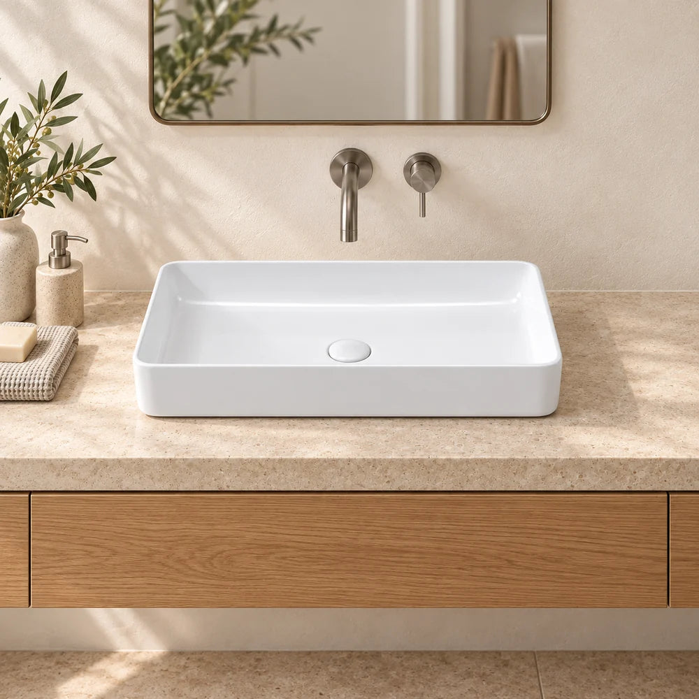 24" Rectangular Vessel Bathroom Sink