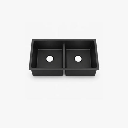 32" Low Divide Undermount Double Bowl Kitchen Sink