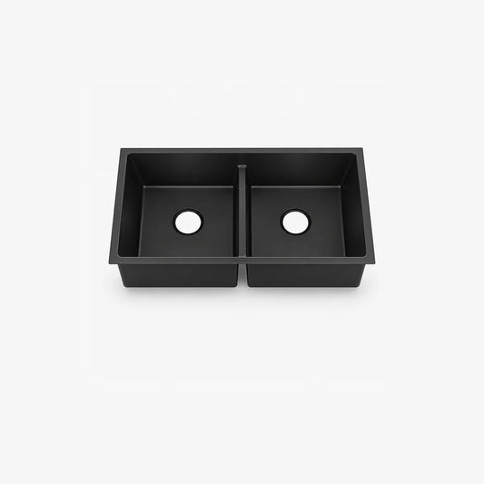 32" Low Divide Undermount Double Bowl Kitchen Sink