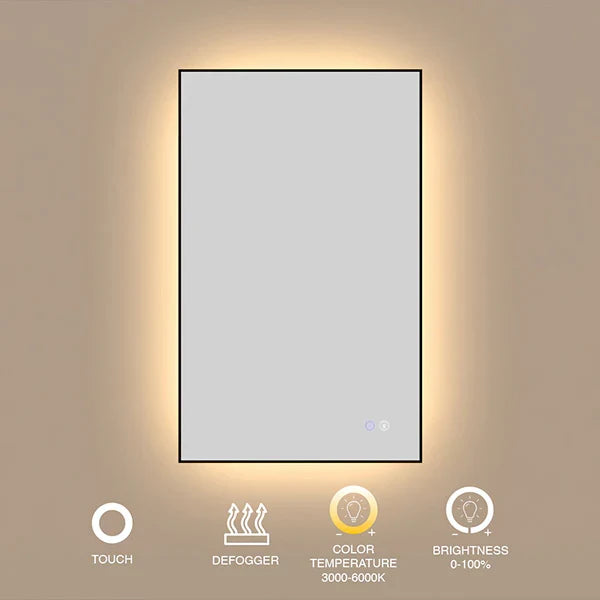 24" x 40" rectangular framed LED medicine cabinet