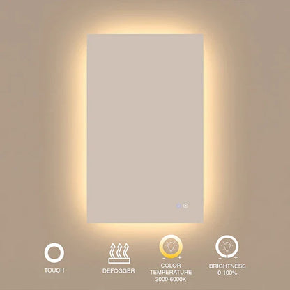 24" x 40" rectangular frameless LED medicine cabinet