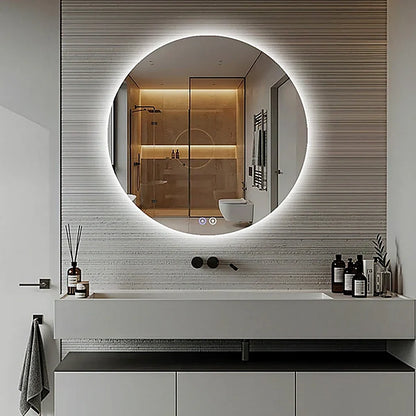 31" x 31" round frameless LED mirror