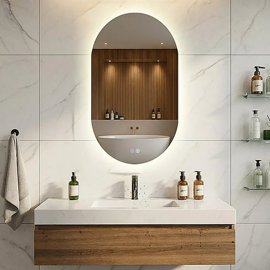 20" x 40" capsule frameless LED mirror