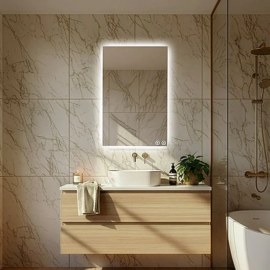 24" x 36" rectangular frameless LED mirror