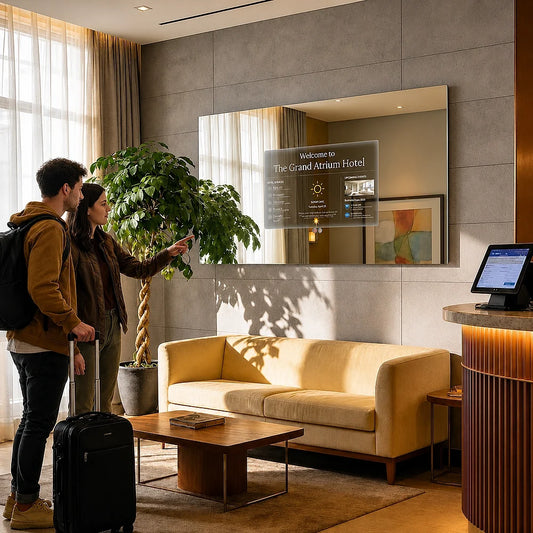 70" x 40" rectangular frameless LED smart TV mirror