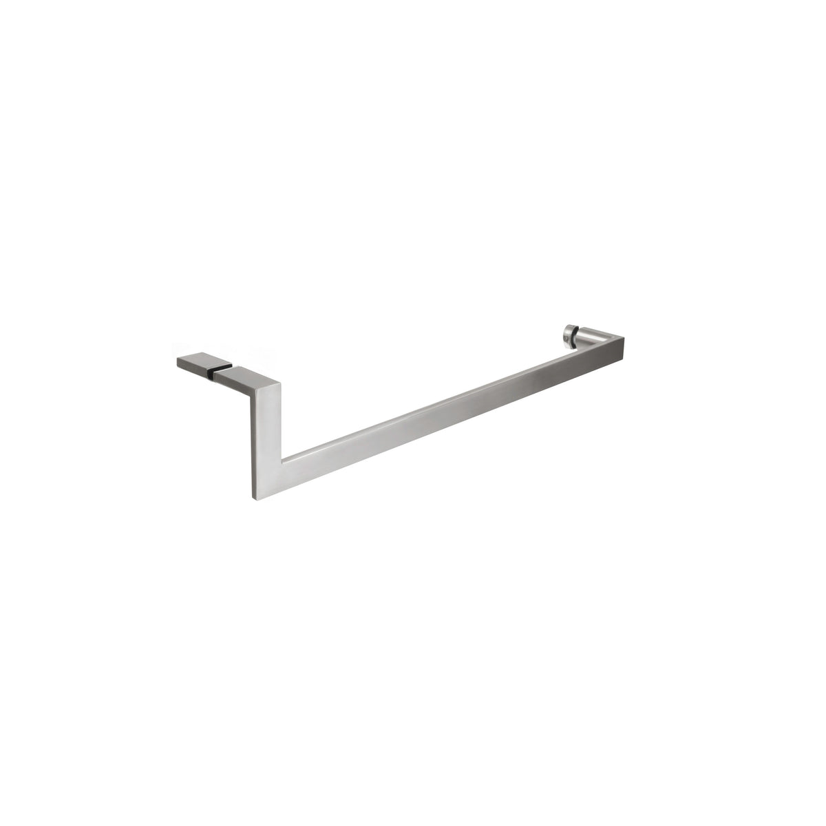 'J' Shape - Glass Door Handle Set - Towel Bar + Pull Knob