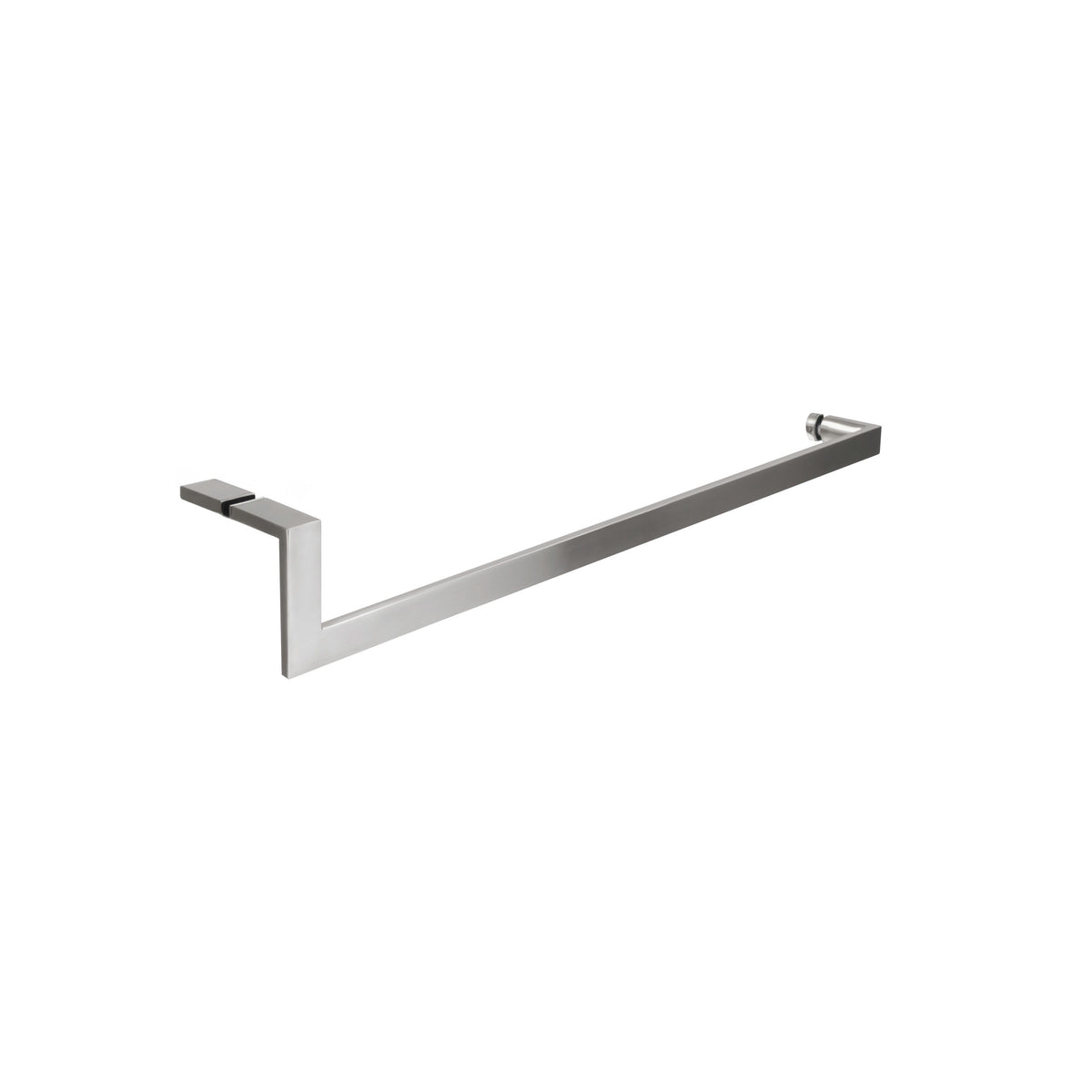 'J' Shape - Glass Door Handle Set - Towel Bar + Pull Knob