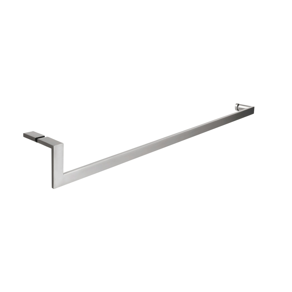 'J' Shape - Glass Door Handle Set - Towel Bar + Pull Knob