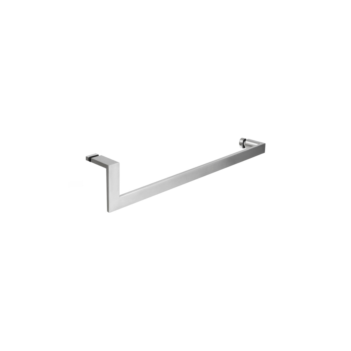 'J' Shape - Glass Door Handle + Towel Bar - Single Sided (with Back Side Cap)